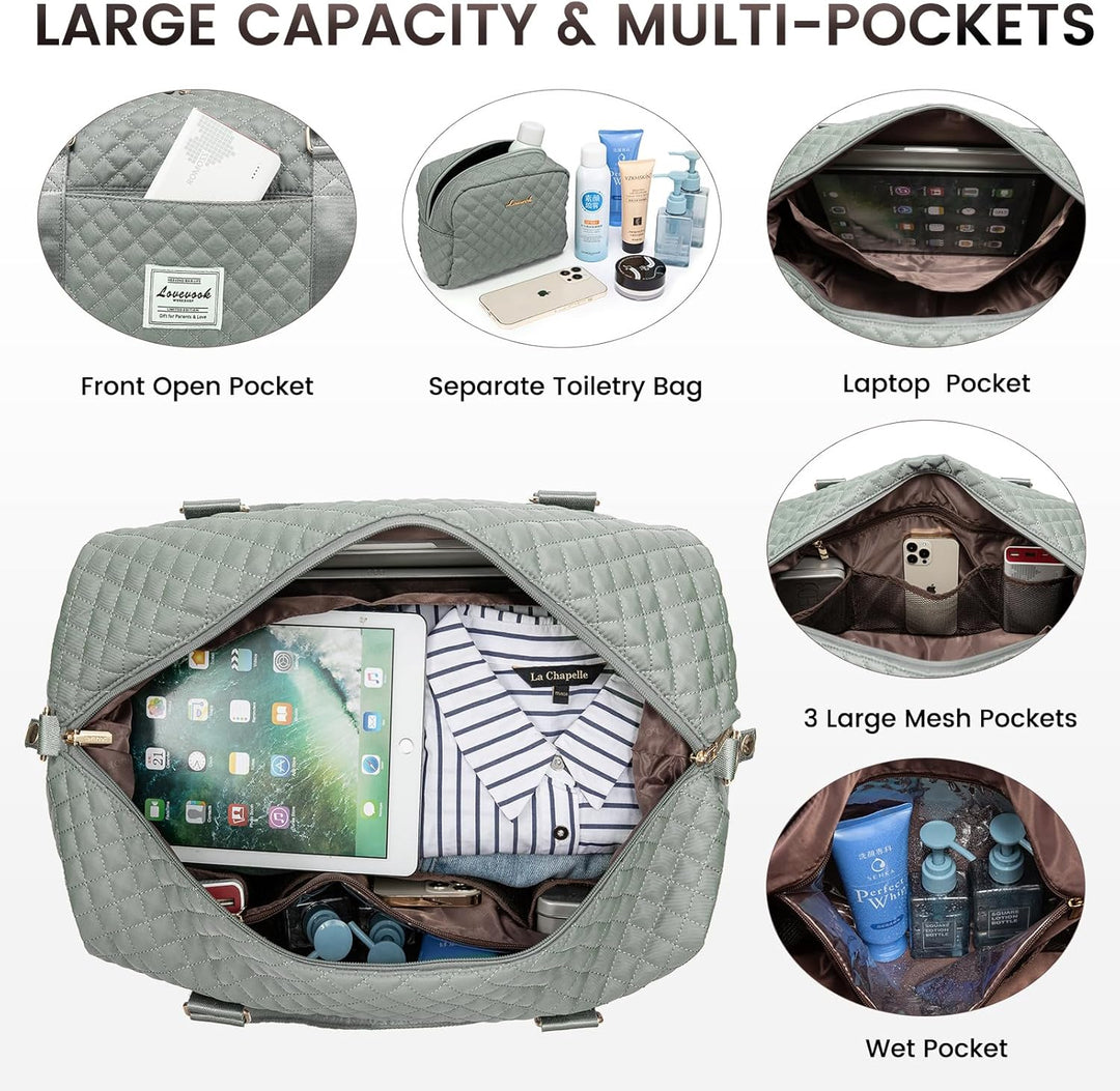 LOVEVOOK Reisetasche Sporttasche Damen Gross Weekender Travel Duffle Bag mit Kulturbeutel Handgepäck