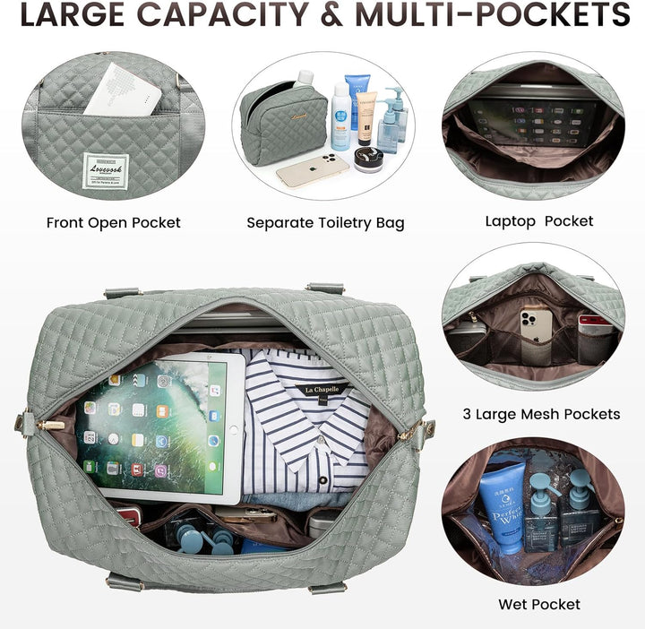 LOVEVOOK Reisetasche Sporttasche Damen Gross Weekender Travel Duffle Bag mit Kulturbeutel Handgepäck