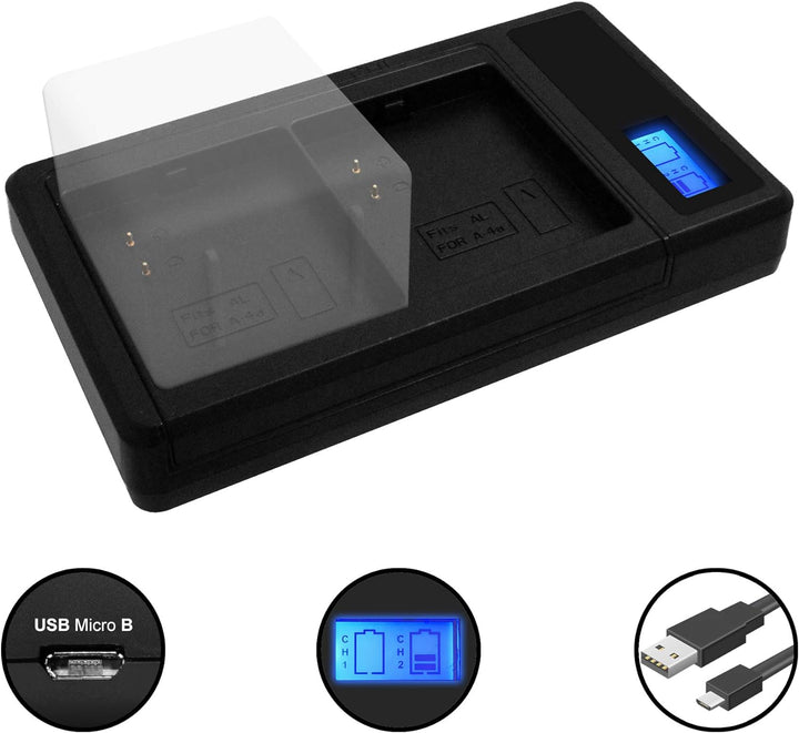 2X Akku + Dual-Ladegerät (USB, mit Display) kompatibel mit Arlo Ultra, Arlo Pro 3 [Lithium-Polymer -