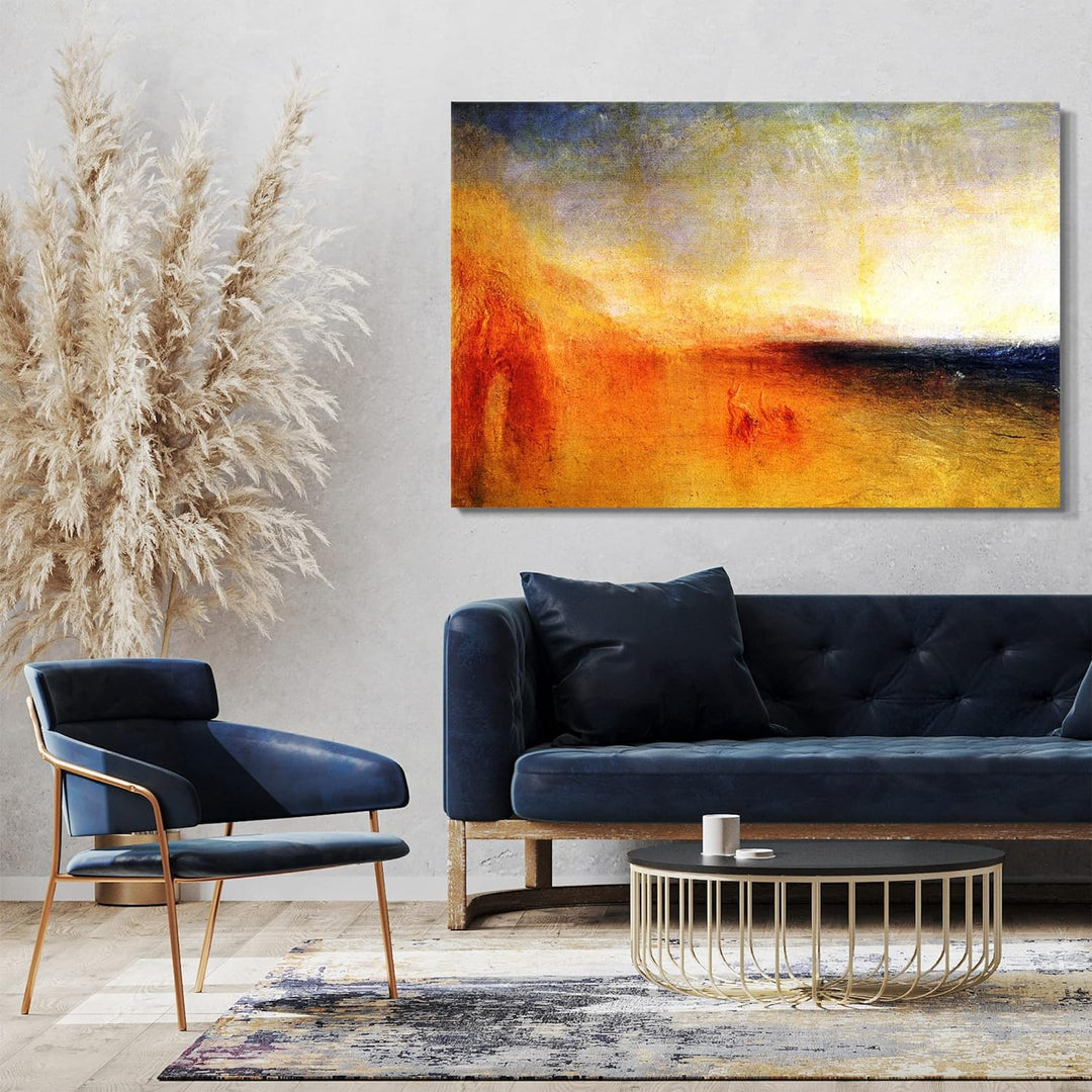 Printed Paintings Leinwand (80x60cm): William Turner - Sonnenuntergang auf dem Meer 80x60 cm, 80x60