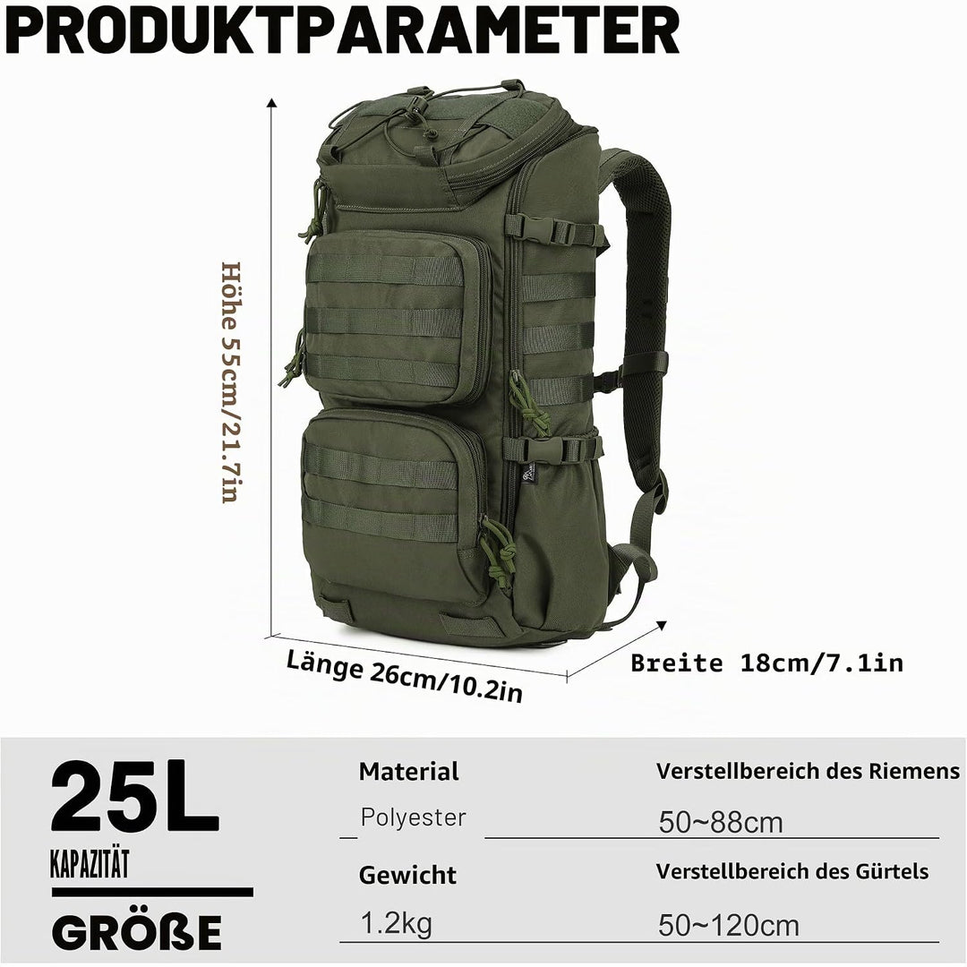 Mardingtop Taktischer Rucksack 40L, Herren Damen Wanderrucksack Für Bundeswehr, Survival, Outdoor, T