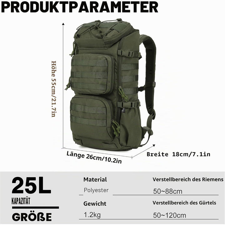 Mardingtop Taktischer Rucksack 40L, Herren Damen Wanderrucksack Für Bundeswehr, Survival, Outdoor, T