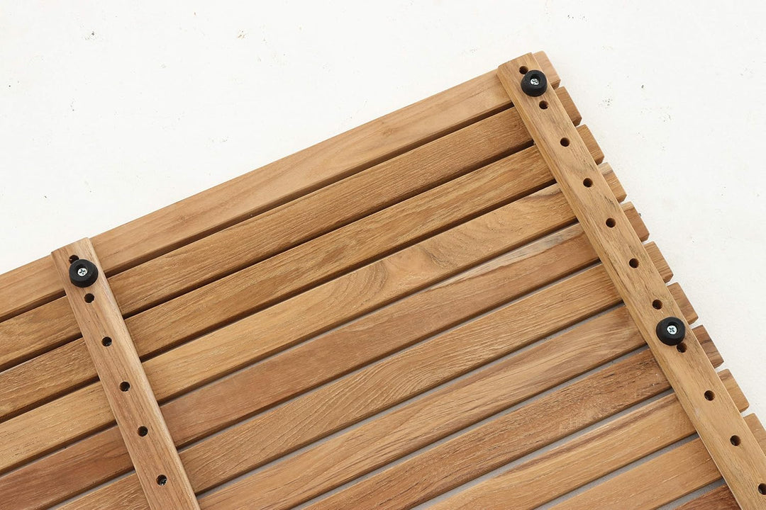Nordic Style Premium Teak Dusch- und Badematte für den Innen- und Aussenbereich – rutschfeste Holzpl
