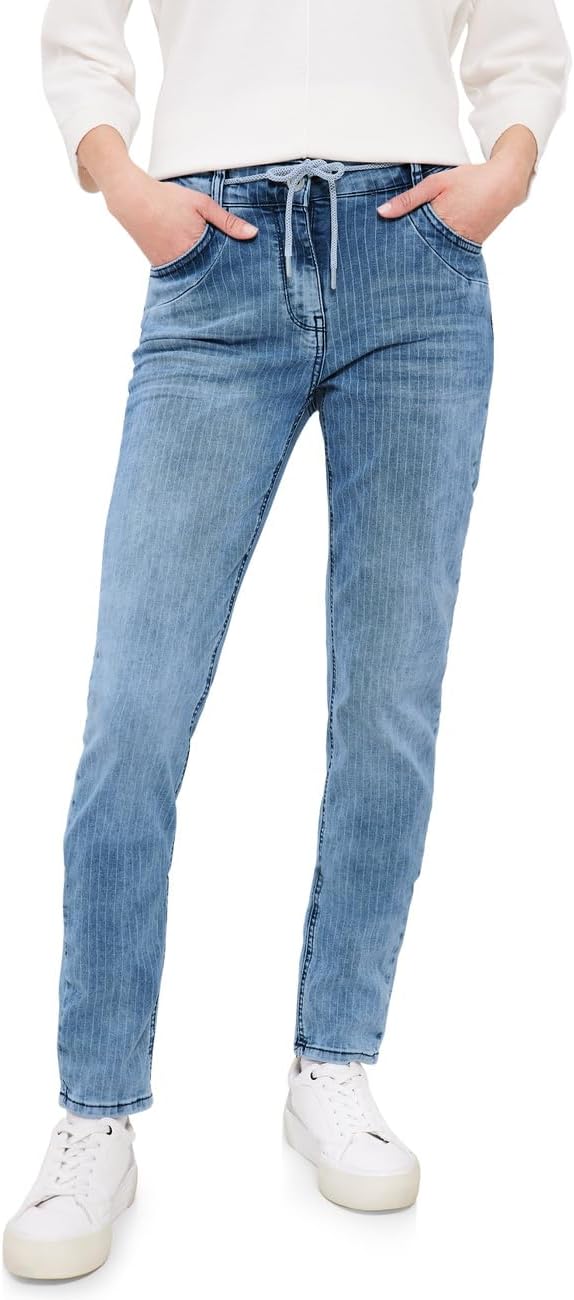 Cecil Damen Jeanshose Gestreift 26W / 30L Authentic Mid Blue Wash, 26W / 30L Authentic Mid Blue Wash