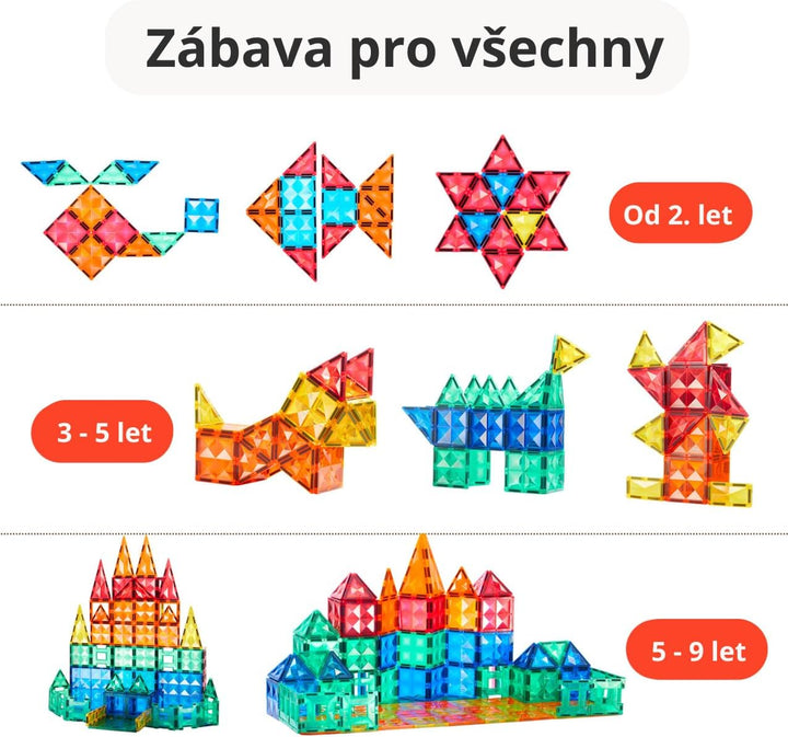 Mideer Bunte Magnetfliesen (Magnetic Tiles) 100 Stück 3+