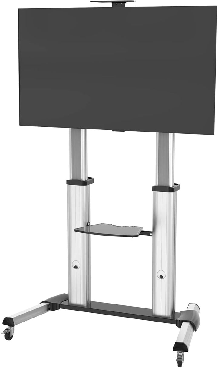 PureMounts PDS-0011C Single Screen TV Standfuss, VESA: bis 1000x600 mm silbergrau/schwarz, Standfuss