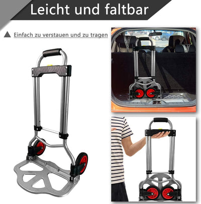 UISEBRT Sackkarre Klappbar - Aluminium Sackkarre Treppensteiger Stabiler Handkarre Transportkarre bi