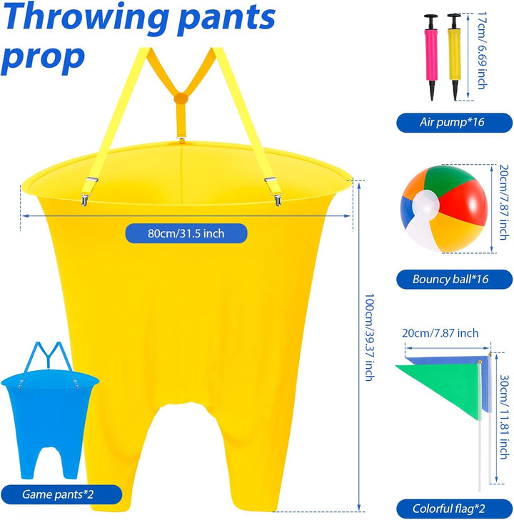 2 Stück Granny Pants Yard Game, Wurfspiel Spiele für Draussen, Lustiges Outdoor Games mit 16 Hüpfbäl