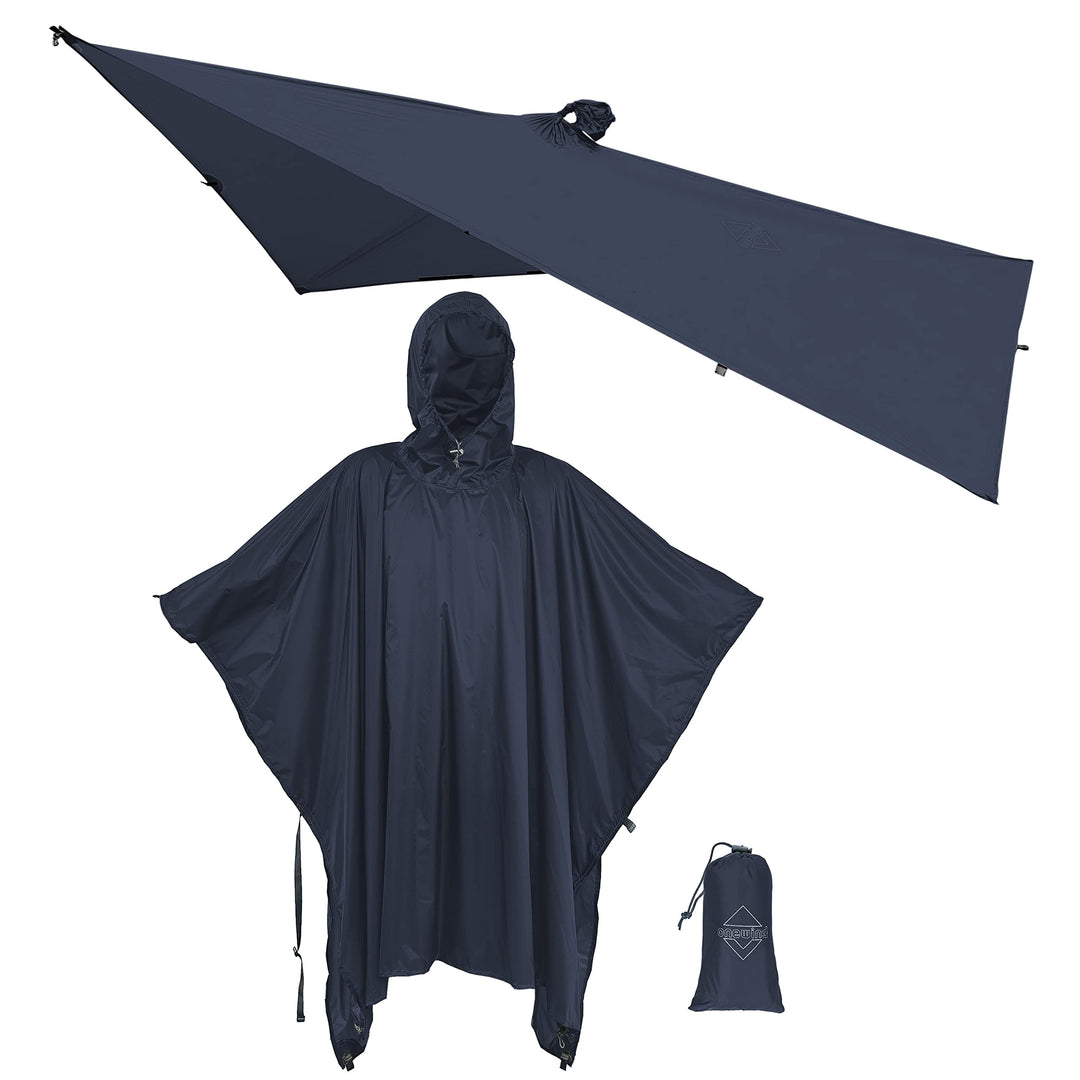 onewind Rucksack Regen Poncho Ultraleichte Kapuze Regenmantel S Dunkelgrau-226cm*142cm, S Dunkelgrau