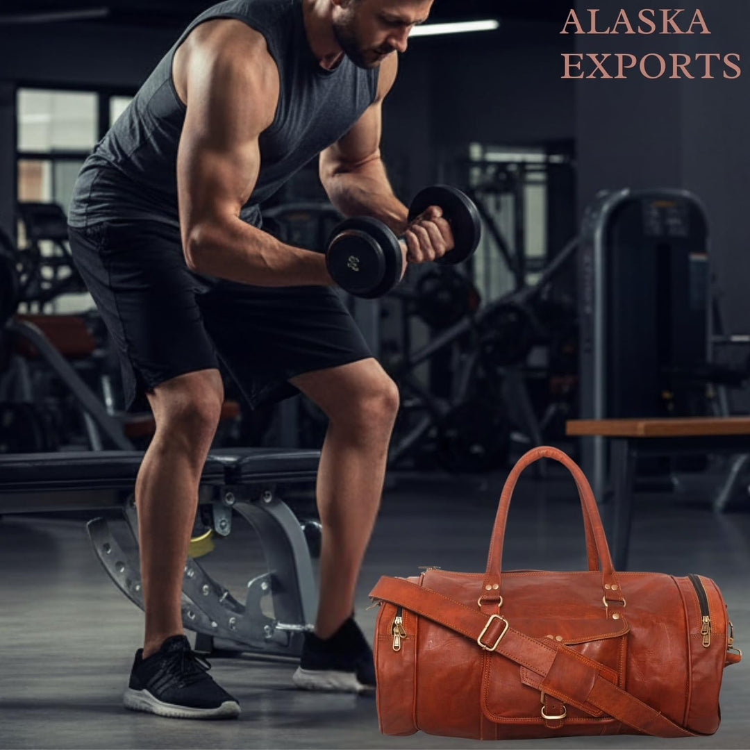 Harvey Echtes Leder Holdall Duffel Gym Weekender Gepäck Reise Schulter Vintage Tasche Unisex Braun 2