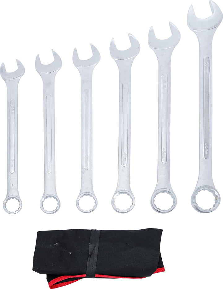 BGS Diy 1185 | Maul-Ringschlüssel-Satz | 6-tlg. | XXL | SW 34 - 50 mm | inkl. Tetron-Rolltasche 6-tl