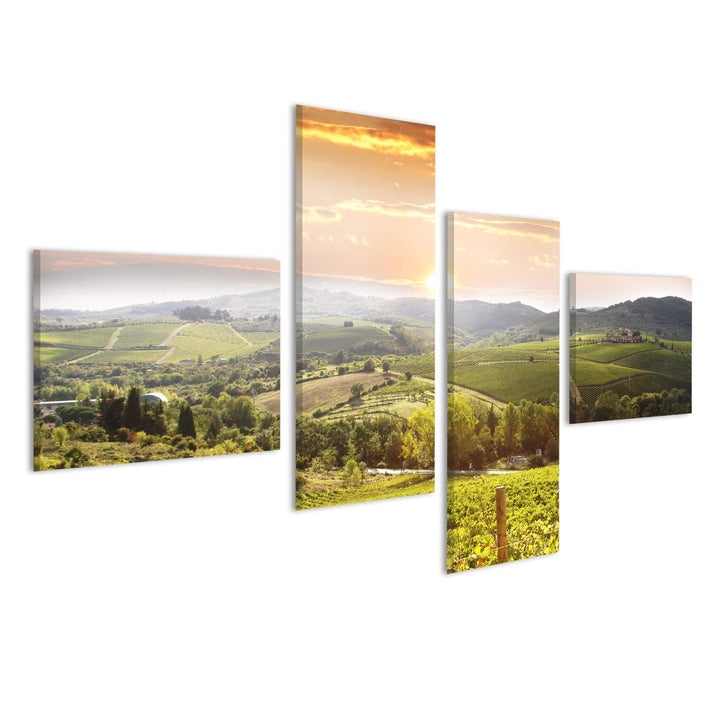 Bild Bilder auf Leinwand Chianti-Weinberglandschaft in Toskana Italien Wandbild, Poster, Leinwandbil