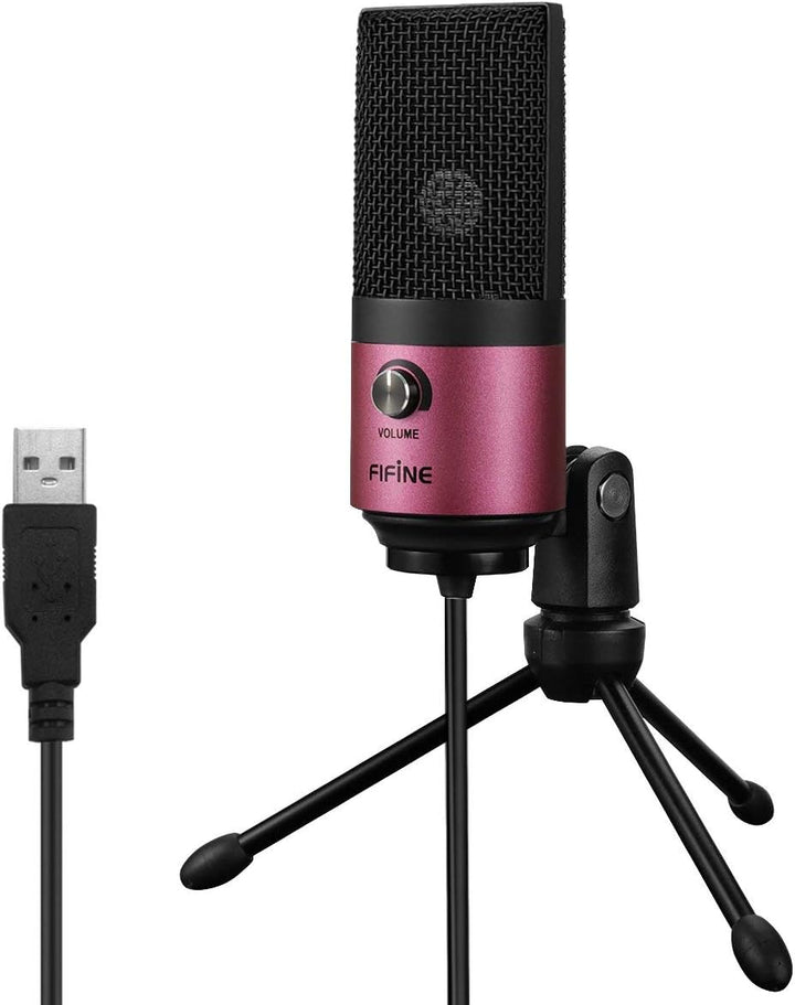 FIFINE Mikrofon PC USB, Microphone für MAC PS4 PS5, Streaming Mikrofon mit Ständer, Studioqualität A