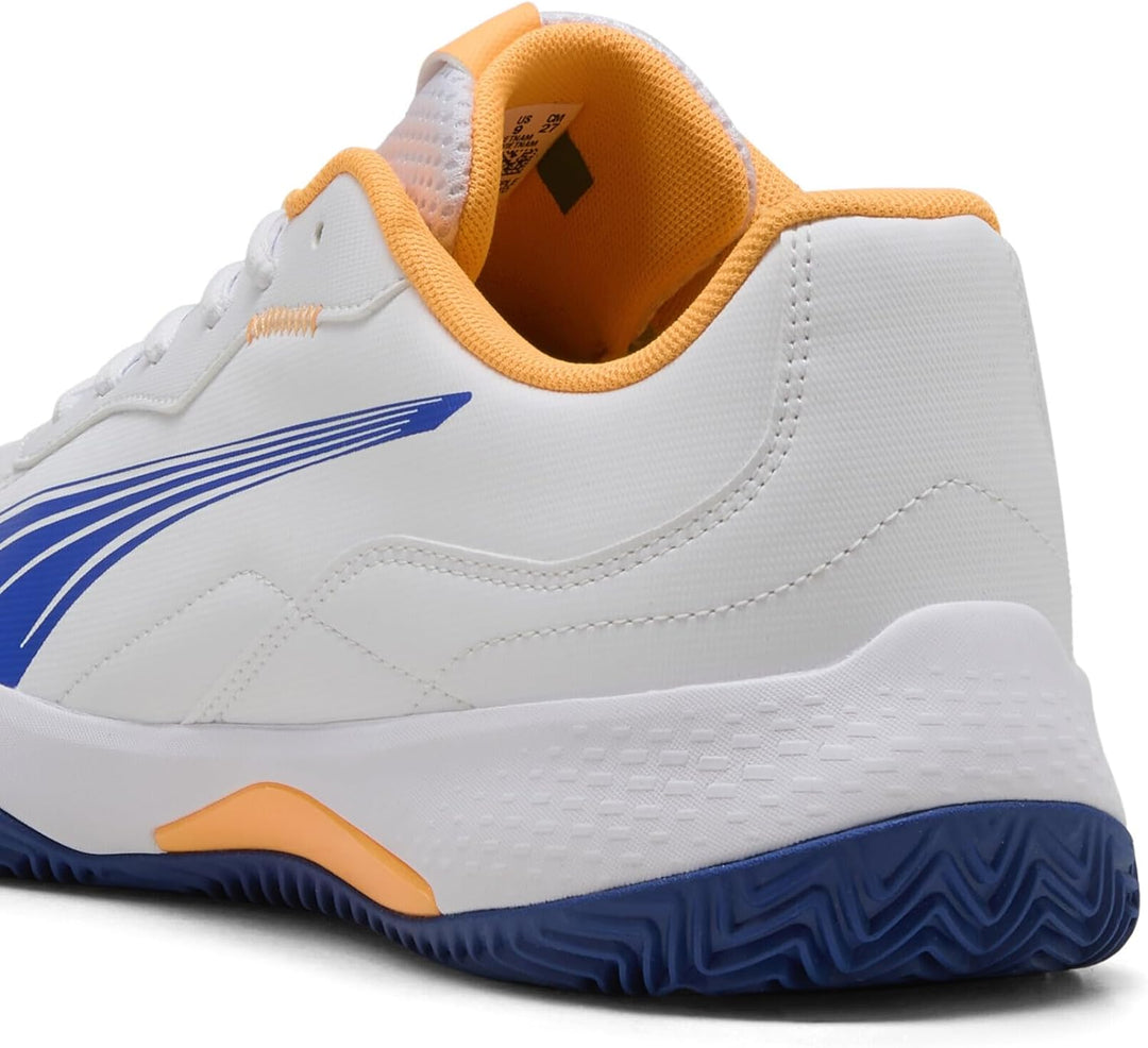 PUMA Unisex Nova Smash Tennis Shoe, 37 EU Puma White Vivid Blue Heat Fire Puma Black