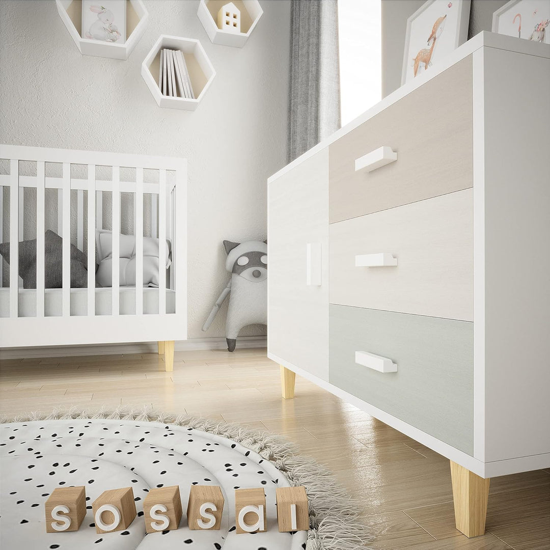 sossai® Holz-Möbelfüsse - Clif Square | Natur (unbehandelt) | Höhe: 45 cm | HMF4 |eckig, konisch (sc