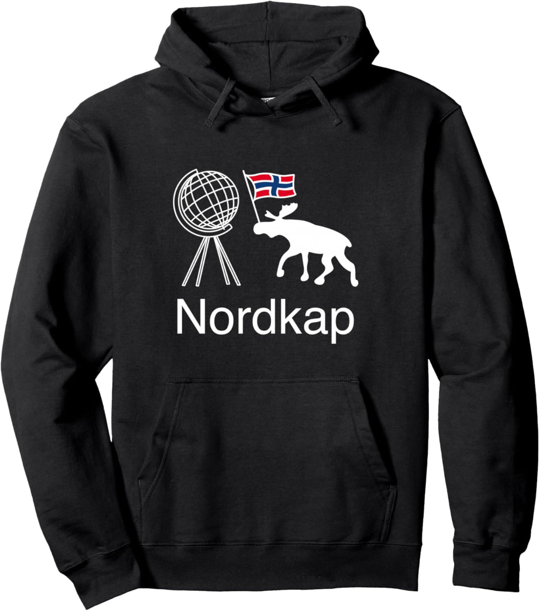 Nordkap Norwegen Flagge Elch Pullover Hoodie