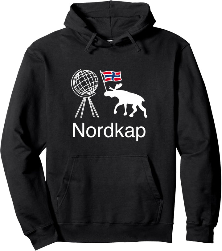 Nordkap Norwegen Flagge Elch Pullover Hoodie