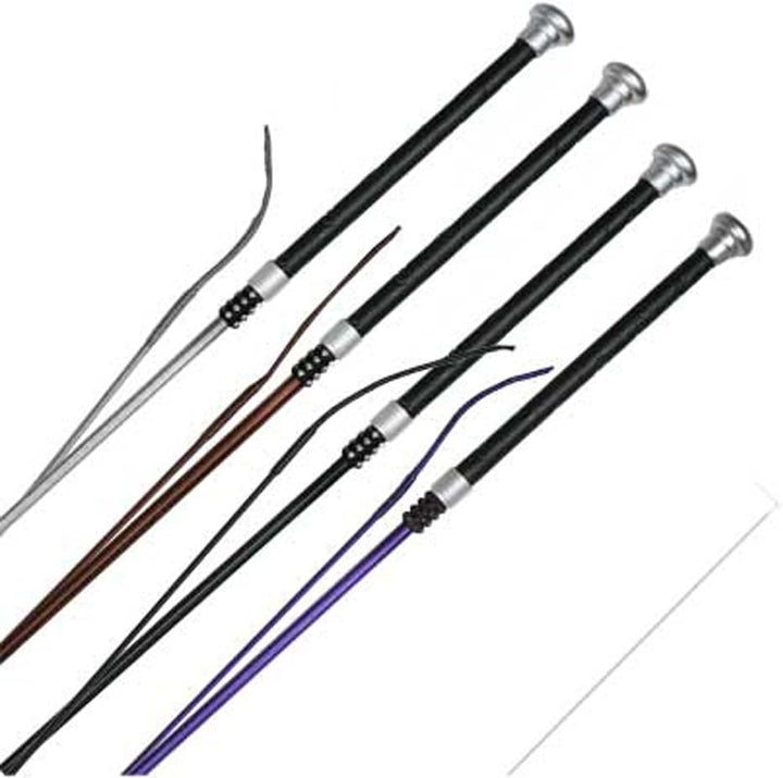 Horze Lightweight Dressage Whip with Bling and Leather Grip Handle Violet(PU) 110, Violet(PU) 110