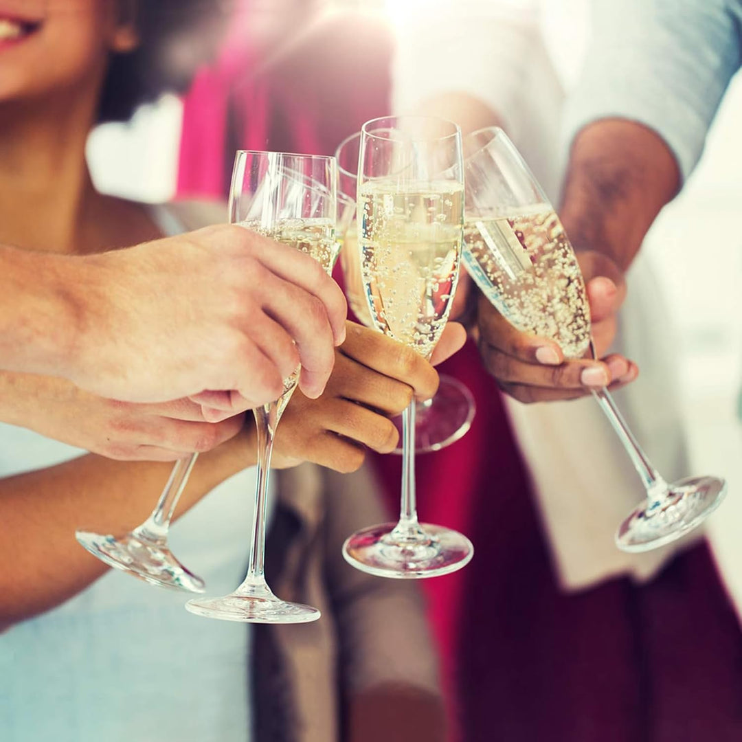 10 Flaschentüten Geschenktüten für Weingeschenke wie Wein Prosecco und Champagner - Be Happy Rot, Be