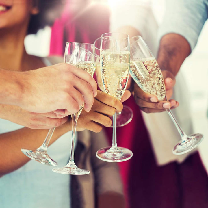 10 Flaschentüten Geschenktüten für Weingeschenke wie Wein Prosecco und Champagner - Be Happy Rot, Be