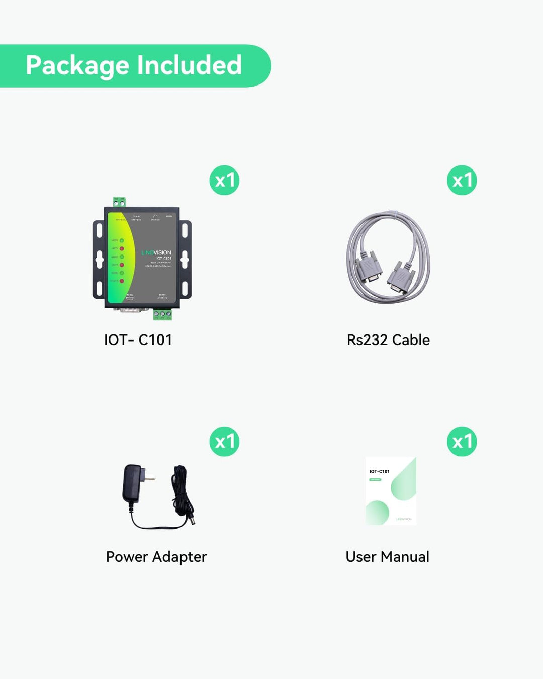 LINOVISION Dual-Port-Serielle Server, RS485 und RS232 zu Ethernet-Konverter, Modbus RTU/TCP-Konverti