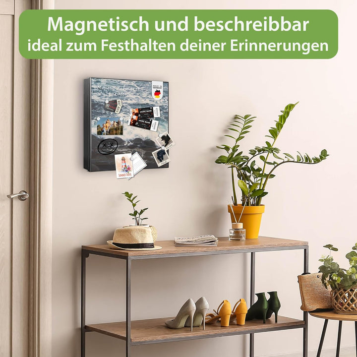 banjado Grosser Schlüsselkasten Metall - Schlüsselbox 30x30cm mit 32 Haken - Schlüsselkasten modern