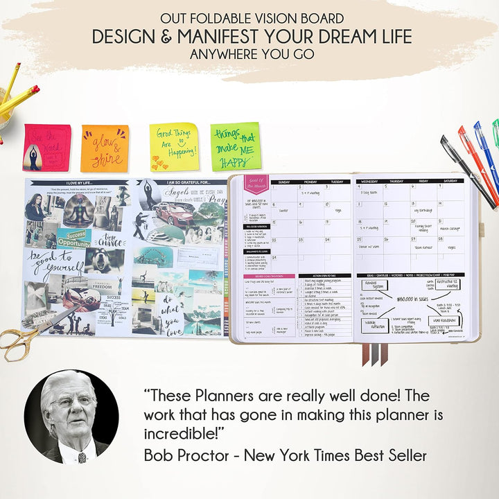 Law of Attraction Planer – undatierter Deluxe-Wochenplaner, Monatsplaner, eine 12-monatige Reise zur