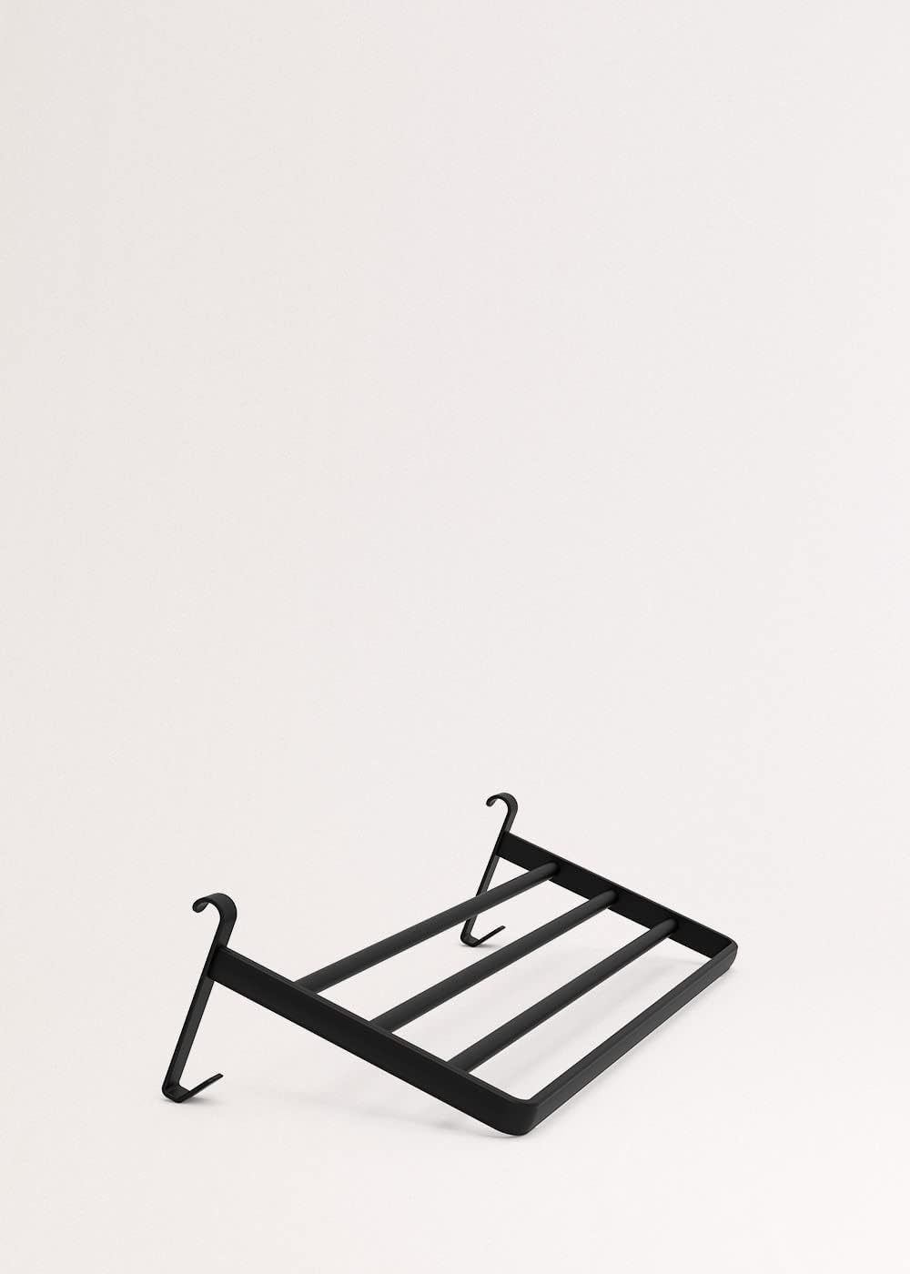 CREATE / WARM Towel PRO + Stange/Badheizkörper Schwarz mit Heizstrahler, Fernbedienung und mit Ablag