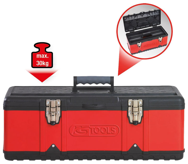 KS Tools 850.0355 Kunststoff-Stahlblech-Werkzeugkiste, 395x180x170mm