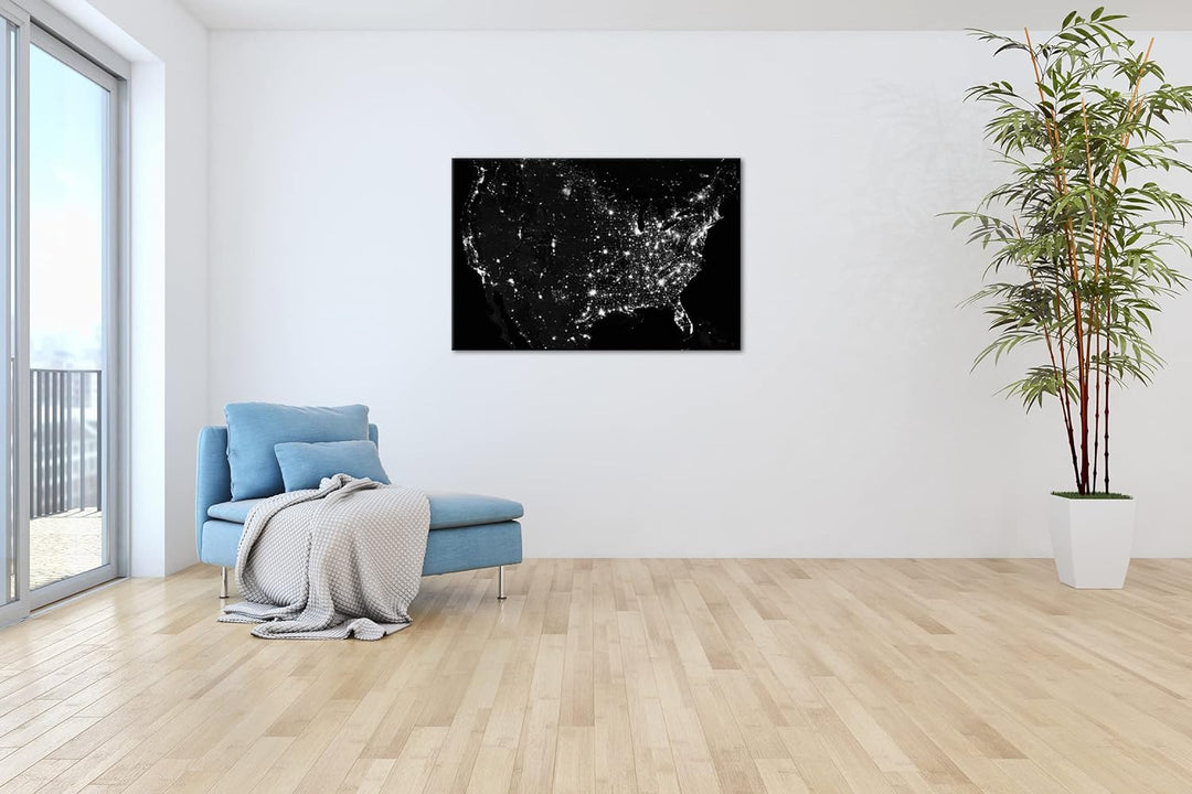 deyoli schlaflose Welt Effekt: Schwarz&Weiss, Format: 80x60 als Leinwandbild, Motiv fertig gerahmt a