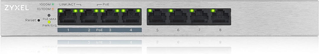Zyxel 8-Port Gigabit Web / Smart Managed PoE+ Switch mit einem Budget von 60 Watt, Lifetime Garantie