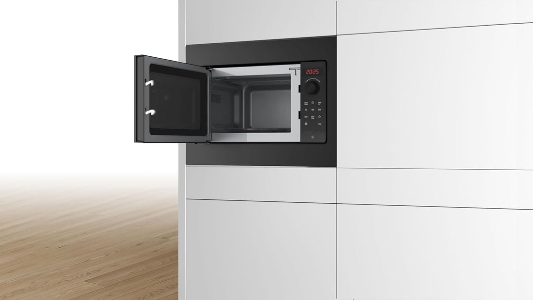 Bosch BFL523MB4 Serie 2 Einbau-Mikrowelle, 38 x 50 cm, 20 L, 800W, Drehteller 27 cm, AutoPilot 7 Pro