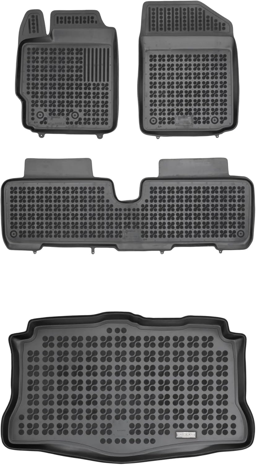 M MOTOS Satz Gummifussmatten und Kofferraummatten für Toyota URBAN Cruiser 2008-2014 Verbessern Sie