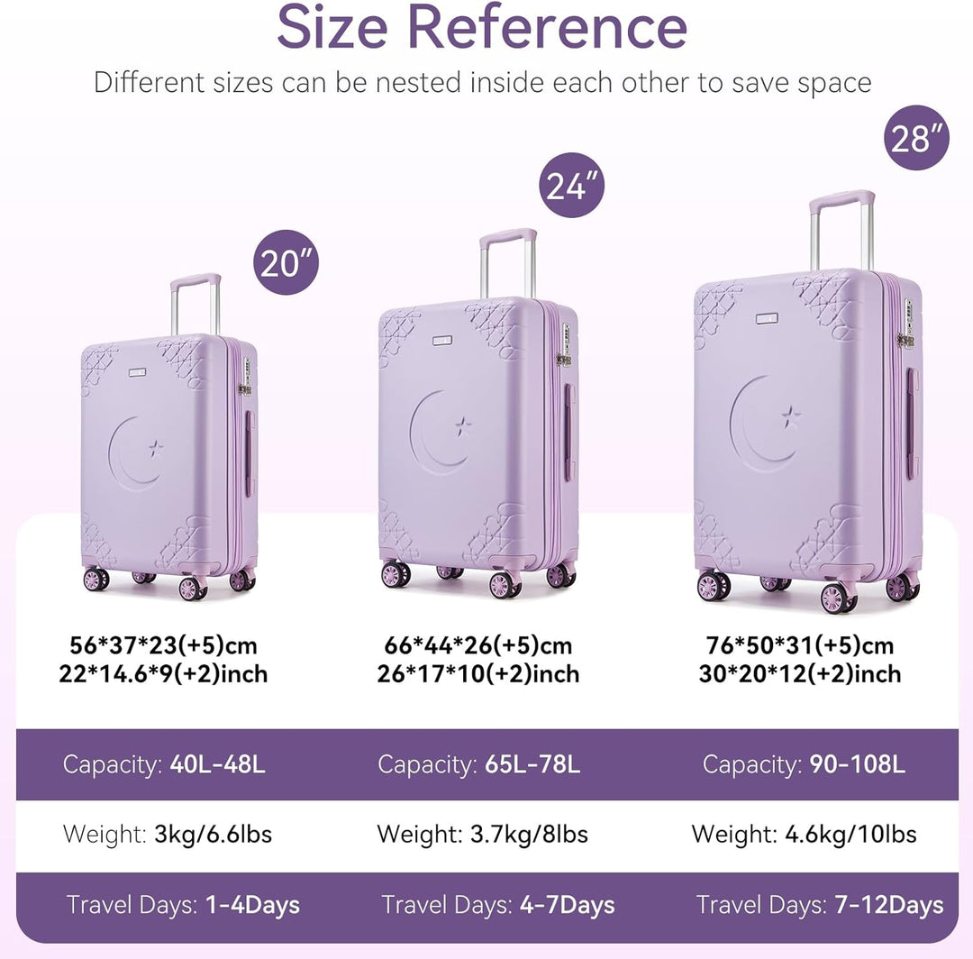 Sea choice Hartschalenkoffer Erweiterbar Reisekoffer mit Getränkehalter Leicht Koffer Set Trolley Ha