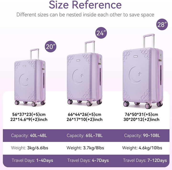Sea choice Hartschalenkoffer Erweiterbar Reisekoffer mit Getränkehalter Leicht Koffer Set Trolley Ha