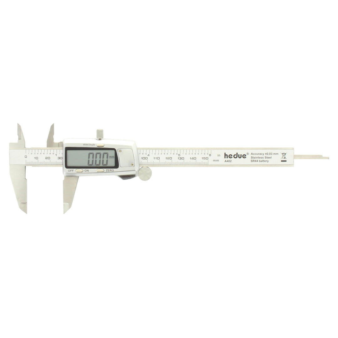 hedue® Digitaler Messschieber 150mm - Schieblehre digital aus Edelstahl, Messlehre in mm/Inch Edelst