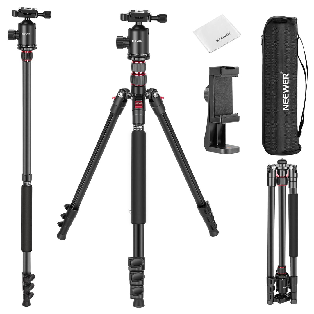 NEEWER 77" Kamerastativ Einbeinstativ mit Handyhalterung Kompatibel mit iPhone für Videoaufnahmen, A