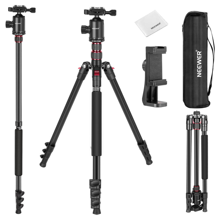 NEEWER 77" Kamerastativ Einbeinstativ mit Handyhalterung Kompatibel mit iPhone für Videoaufnahmen, A