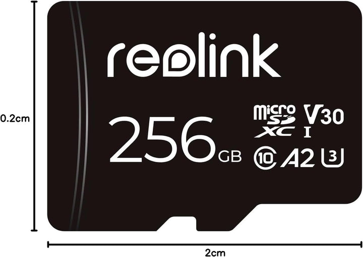 Reolink 256GB Micro SD Karte, Klasse 10 A2 U3 MicroSDXC-Hochgeschwindigkeitsspeicherkarte, kompatibe