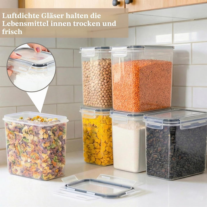 GoMaihe 1.6L Vorratsdosen 10 Set, Aufbewahrungsbox Küche Luftdicht Behälter aus Plastik Mit Deckel,