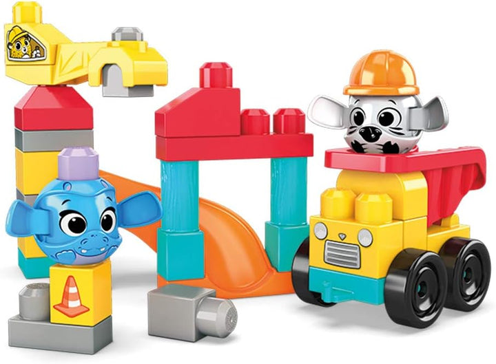 MEGA Bloks GRV37 - Guck-Guck Baustelle Bauset, Spielzeug ab 1 Jahr Baustelle (30 Teile), Baustelle (