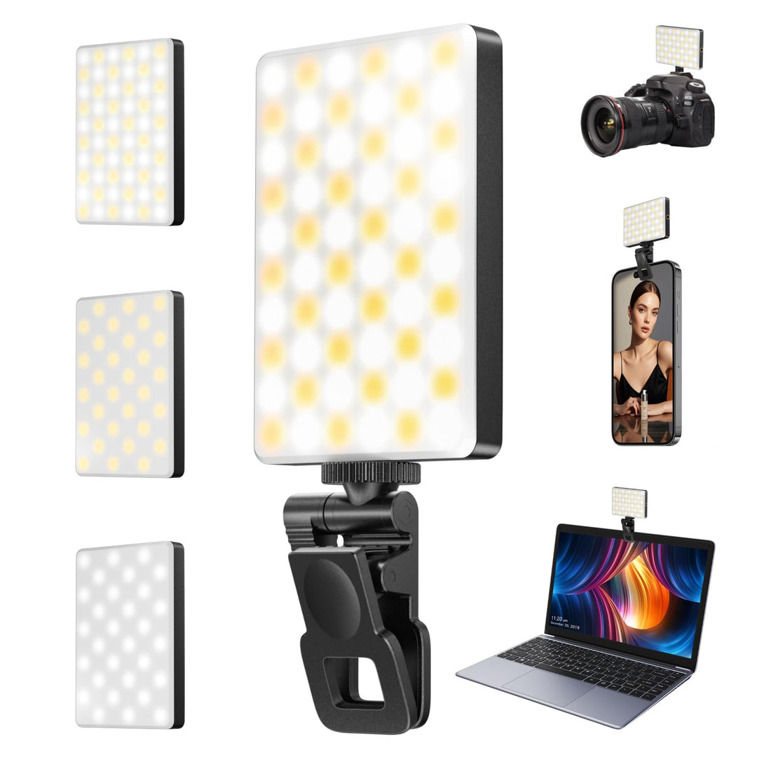 Selfie Licht mit Clip, 60 LED Handy Licht mit 3 Lichtmodi und 3000K-9900K 3 Lichtmodi HandyLicht 300