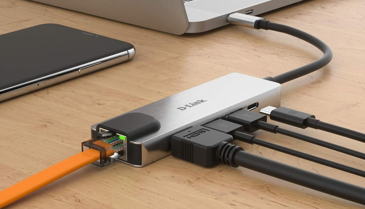 D-Link DUB-M520 USB Typ C Hub 5 in 1 USB C Adapter mit HDMI 4K und 1080p, 2X USB3.0/USB2.0, 1x USB C