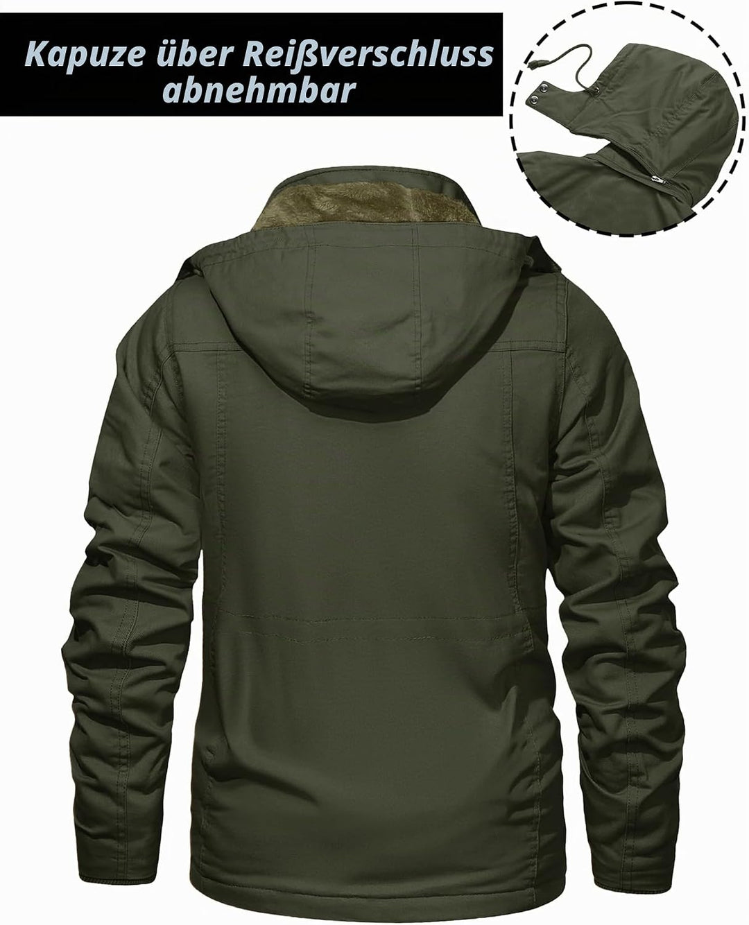 MAGCOMSEN Winterjacke Herren Warm Gefüttert Jacke Fleece Winterparka Winddicht Outdoor Übergangsjack