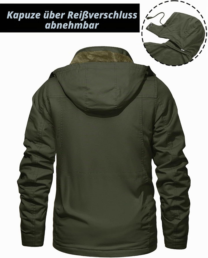 MAGCOMSEN Winterjacke Herren Warm Gefüttert Jacke Fleece Winterparka Winddicht Outdoor Übergangsjack