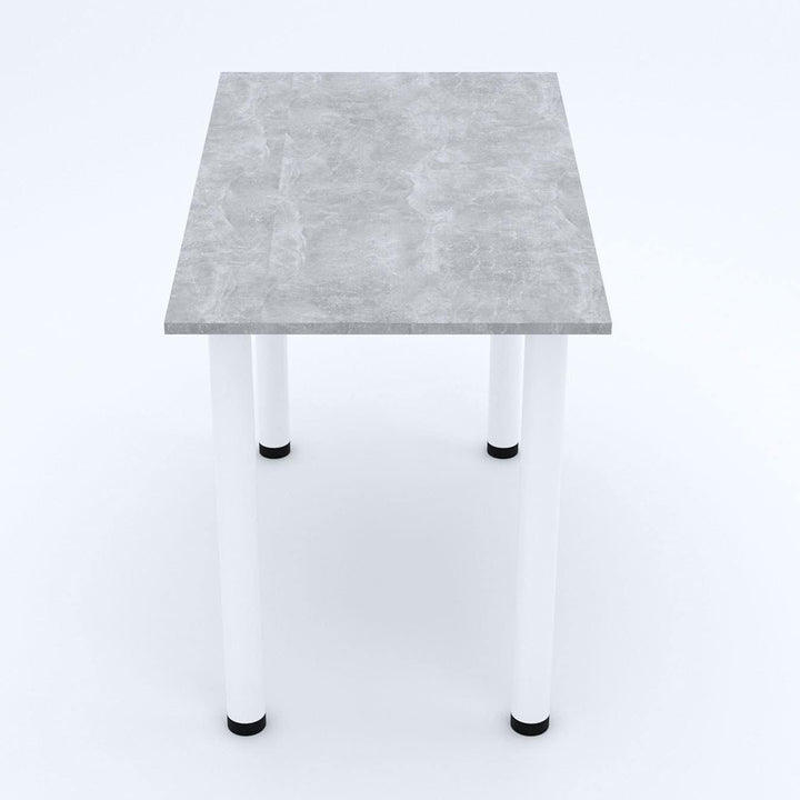 AKKE 60x40 | Esszimmertisch - Esstisch - Tisch mit weissen Beinen - Küchentisch - Bürotisch | Beton