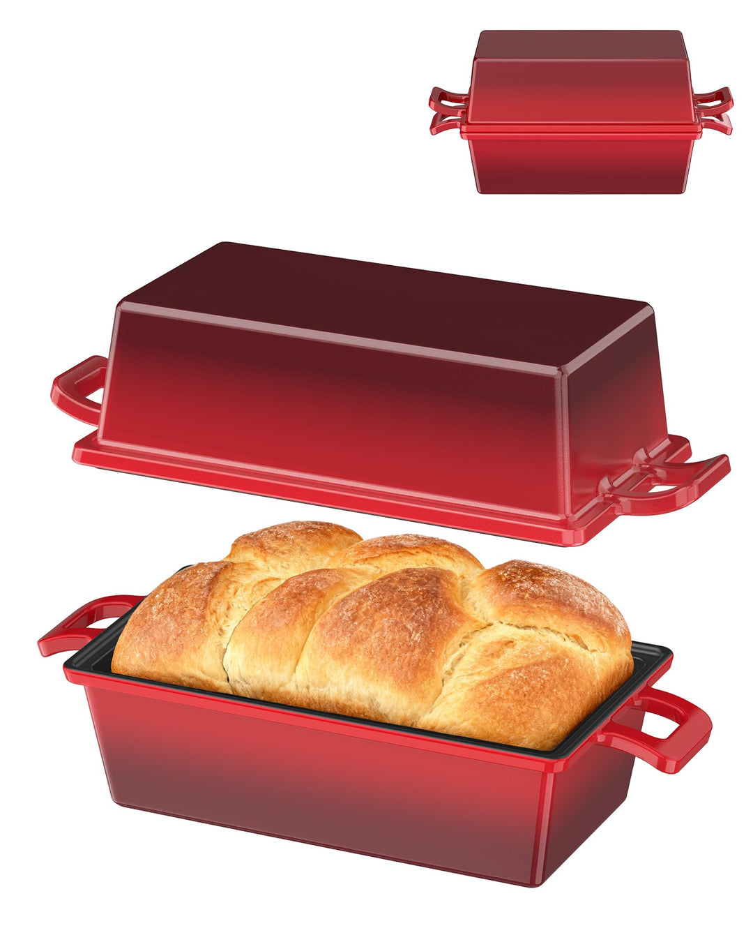 Gusseisen Topf, 2 IN 1 Brotbacktopf Mit Deckel, Gusseisen Topf Brot Backen, Es Kann Zum Backen Von B