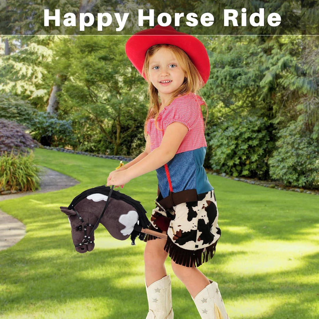 BEJOY Steckenpferd Spielzeug Pferd, Hobby Horse Holzpferd Plüschpferd zum Reiten für Kinder mit Half