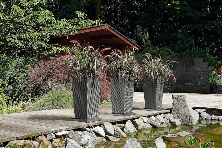 LECHUZA CUBICO Cottage 30 granit 15222 29.5x29.5x56.5 cm Granit, 29.5x29.5x56.5 cm Granit