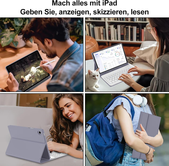 Tastatur für Samsung Galaxy Tab A11 8.7 Zoll 2025/A9 2023, Hülle mit Tastatur für Samsung Tab A11 Ma